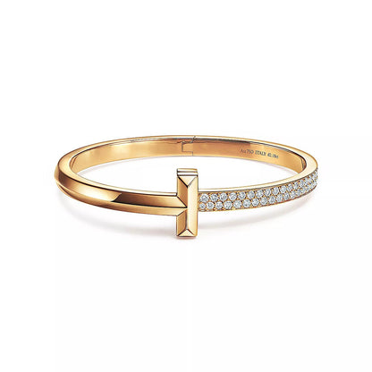[Rose Tomorrow]T1 WIDE DIAMOND HINGED BANGLE PINK GOLD