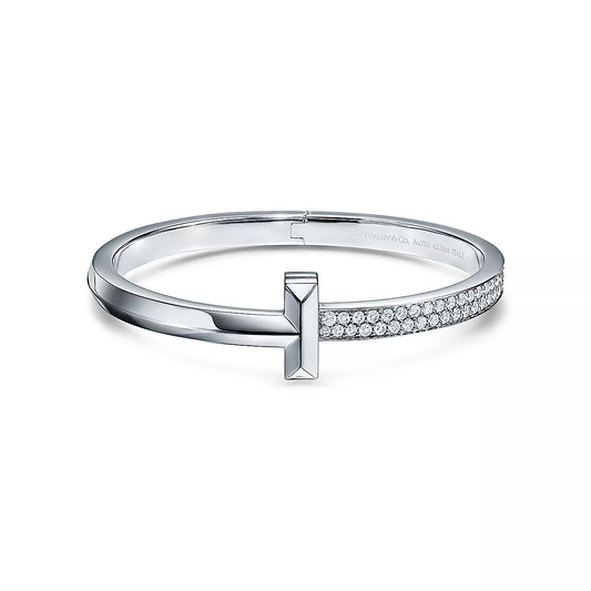 [Rose Tomorrow]WIDE DIAMONDS HINGED BANGLE