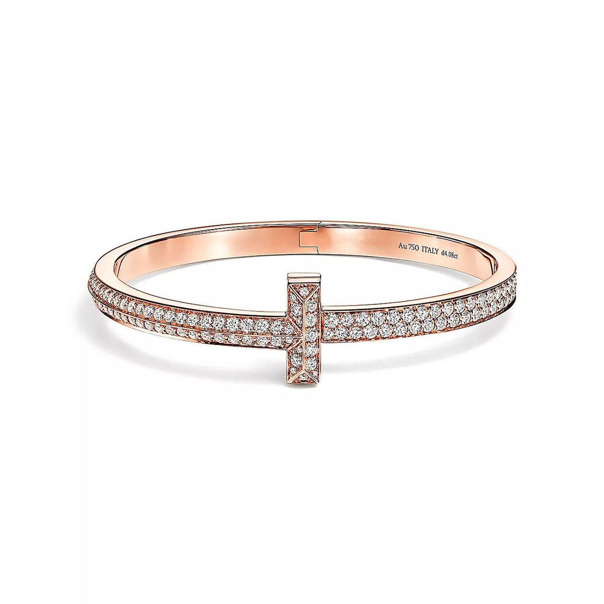 [Rose Tomorrow]T1 WIDE HINGED BANGLE DIAMOND PAVED BRACELET