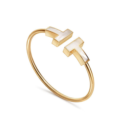 [Rose Tomorrow]T WIDE MOP OPEN BRACELET