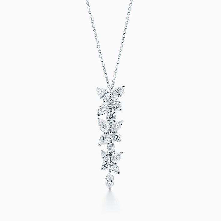 [Rose Tomorrow]MIXED CLUSTER DIAMOND DROP PENDANT