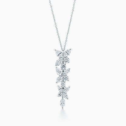 [Rose Tomorrow]MIXED CLUSTER DIAMOND DROP PENDANT