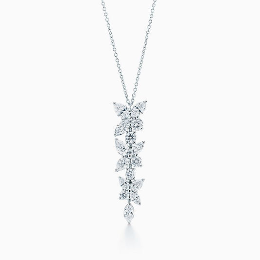 [Rose Tomorrow]MIXED CLUSTER DIAMOND DROP PENDANT