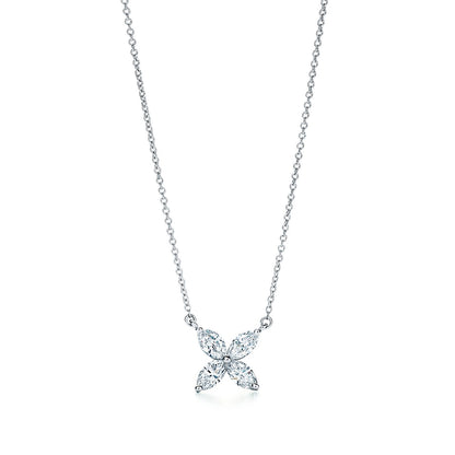 [Rose Tomorrow]PLATINUM AND DIAMOND VICTORIA PENDANT NECKLACE