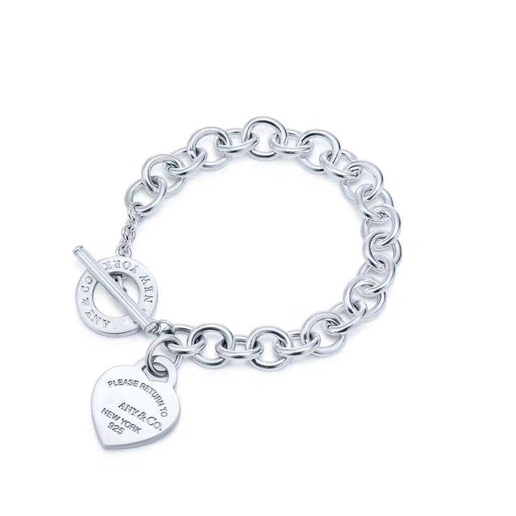 [Rose Tomorrow]LOVE HEART PIN BUCKLE RETURN TO TIF SILVER BRACELET