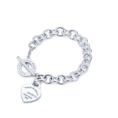 [Rose Tomorrow]LOVE HEART PIN BUCKLE RETURN TO TIF SILVER BRACELET