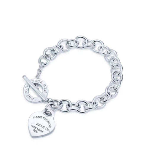 [Rose Tomorrow]LOVE HEART PIN BUCKLE RETURN TO TIF SILVER BRACELET