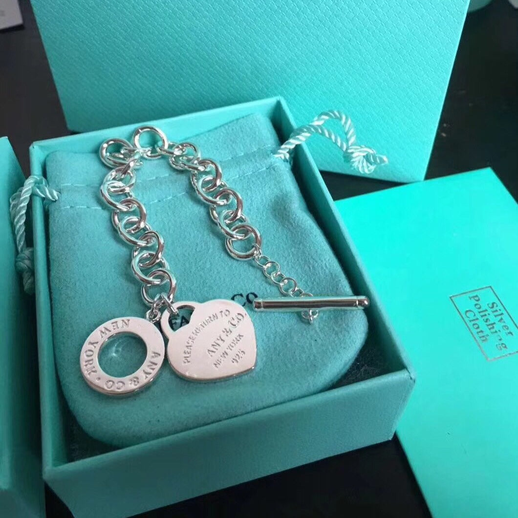 [Rose Tomorrow]LOVE HEART PIN BUCKLE RETURN TO TIF SILVER BRACELET