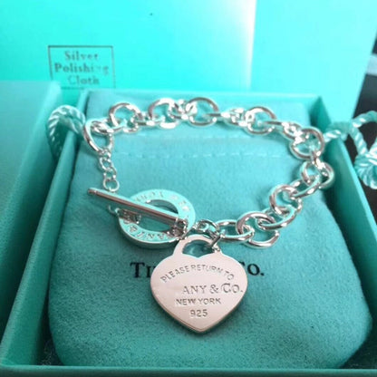 [Rose Tomorrow]LOVE HEART PIN BUCKLE RETURN TO TIF SILVER BRACELET