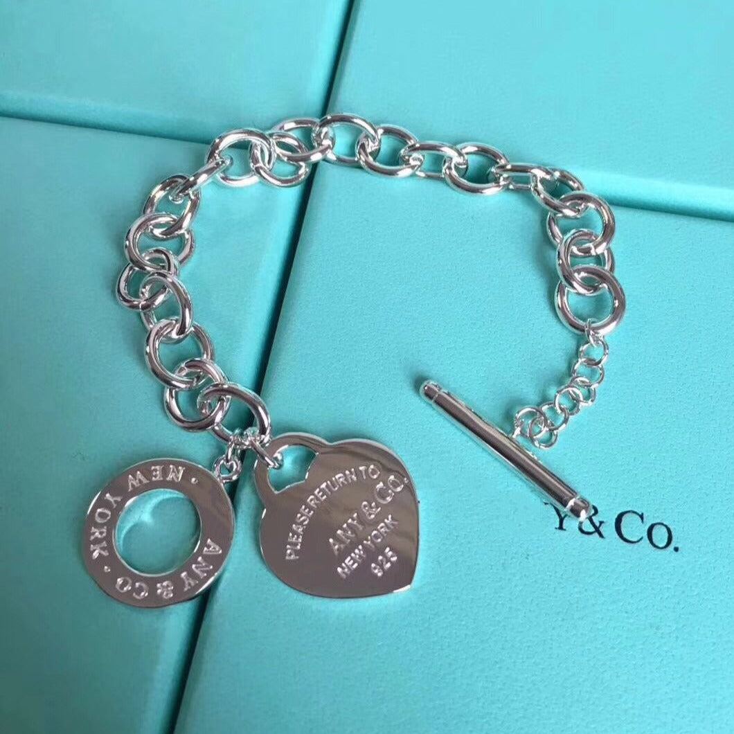 [Rose Tomorrow]LOVE HEART PIN BUCKLE RETURN TO TIF SILVER BRACELET