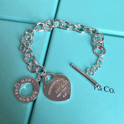 [Rose Tomorrow]LOVE HEART PIN BUCKLE RETURN TO TIF SILVER BRACELET