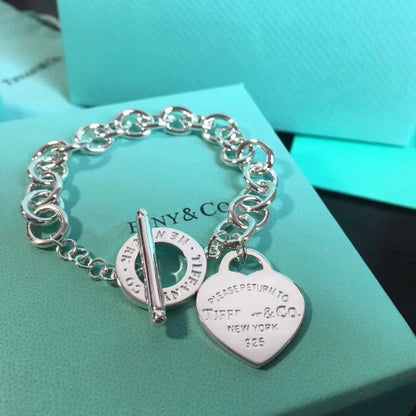[Rose Tomorrow]LOVE HEART PIN BUCKLE RETURN TO TIF SILVER BRACELET